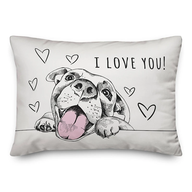 I Love You Pup Throw Pillow