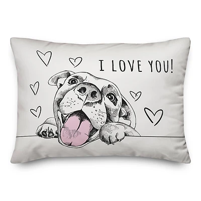 I Love You Pup Throw Pillow