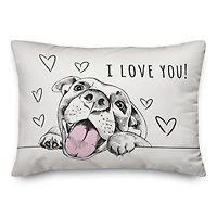 I Love You Pup Throw Pillow