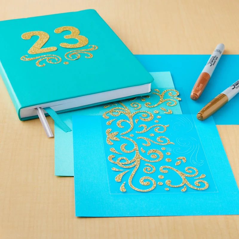 Gold Glitter Swirl Stickers by Recollections™