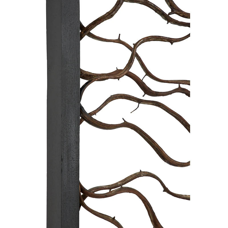 Black & Brown Rustic Teak Wood Wall Décor