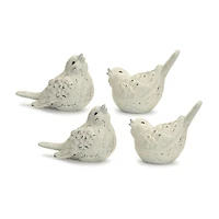 Ivory Terra Cotta Bird Figurines Set
