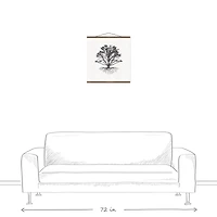 Silhouette Tree Roots Teak Hanging Canvas