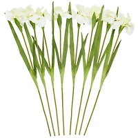 35" White Iris Artificial Flower Stem, 8ct.