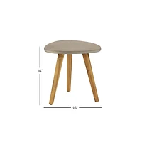 16" Gray Wood Modern Outdoor Accent Table