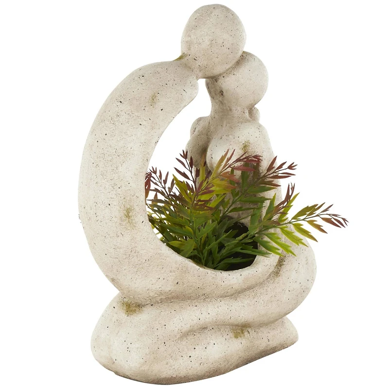 20" Cream Kissing Figures Planter