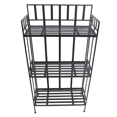 Santa's Workshop 46" Black Iron 3-Tier Shelf