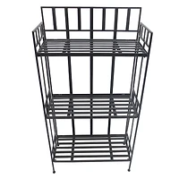 Santa's Workshop 46" Black Iron 3-Tier Shelf