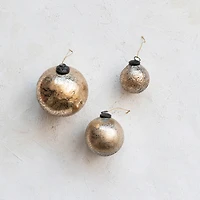 Hello Honey® 12 Pack 4" Gold Glass Seeded Ball Ornaments