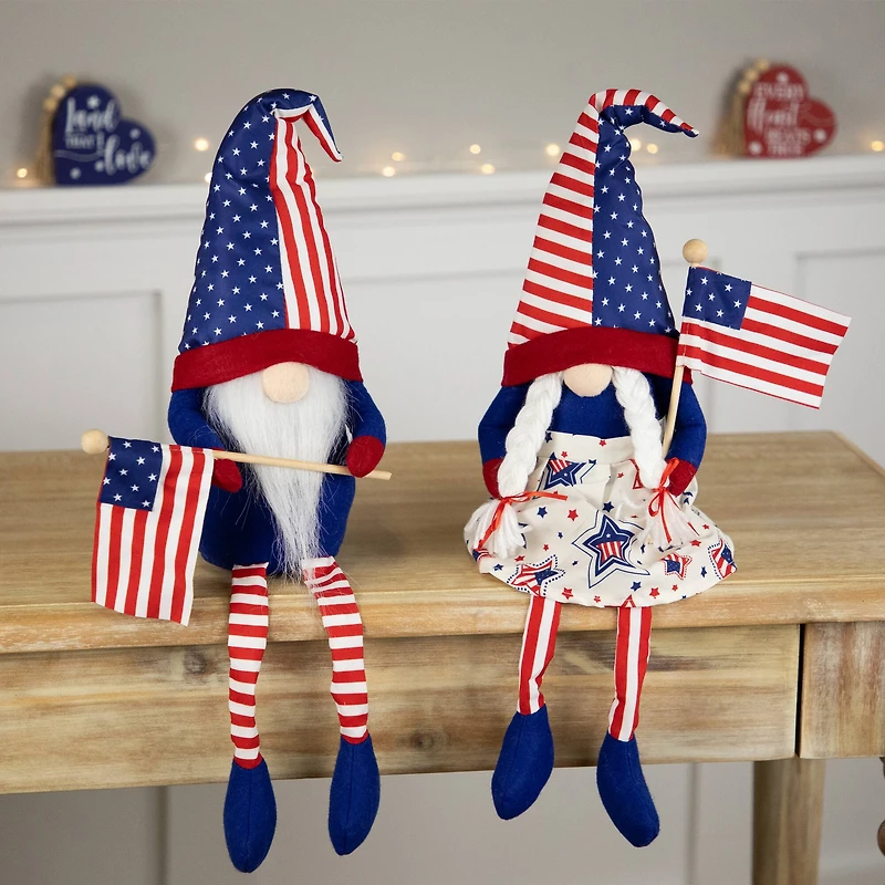 21" Stars & Stripes Patriotic Gnome Set