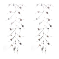 5.5ft. Christmas Pinecone Flocked Twig Garlands, 2ct.