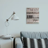 Stupell Industries Inspirational Be You Phrases on Wood Grain Brown Black Text Canvas Wall Art