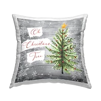 Stupell Industries Oh Christmas Tree Winter Snowflakes Throw Pillow