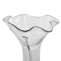 Clear Abstract Fluted Tulip Glass Vase
