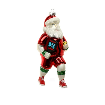 5.25" Pickleball Santa Glass Ornament by Ashland®