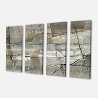 Designart - Grey Silver Geometric Composition