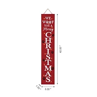 Glitzhome® 3.5ft. Lighted Dog Christmas Porch Sign with Timer