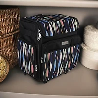 Everything Mary Black Abstract Stripes Rolling Craft Bag
