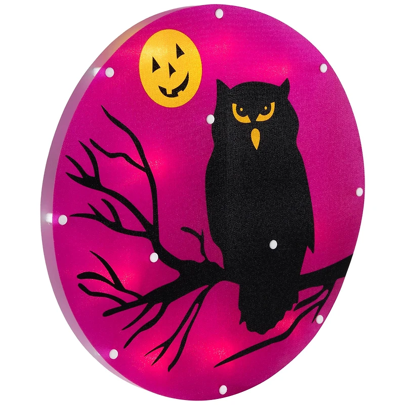 Lighted Owl Halloween Window Silhouette