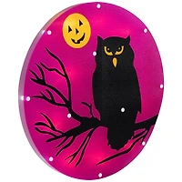 Lighted Owl Halloween Window Silhouette