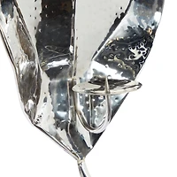 Silver Stainless Steel Candlestick Holders, 21" x 12" x 5"