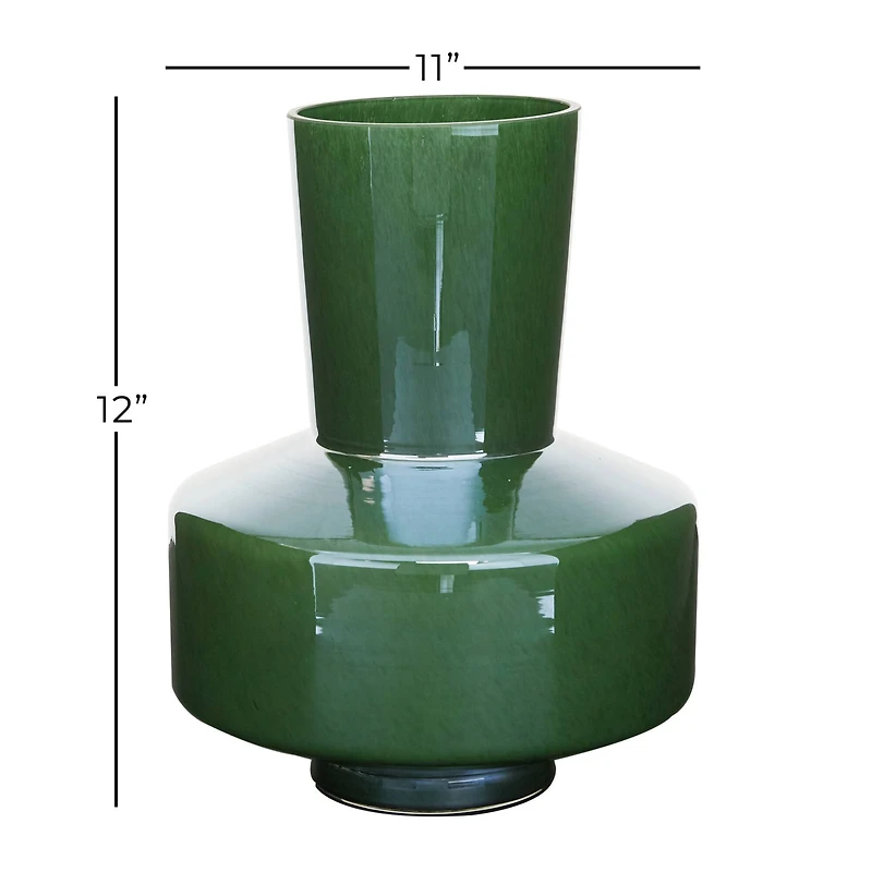 The Novogratz 12" Jade Green Magician's Hat Modern Glass Vase