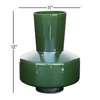 The Novogratz 12" Jade Green Magician's Hat Modern Glass Vase