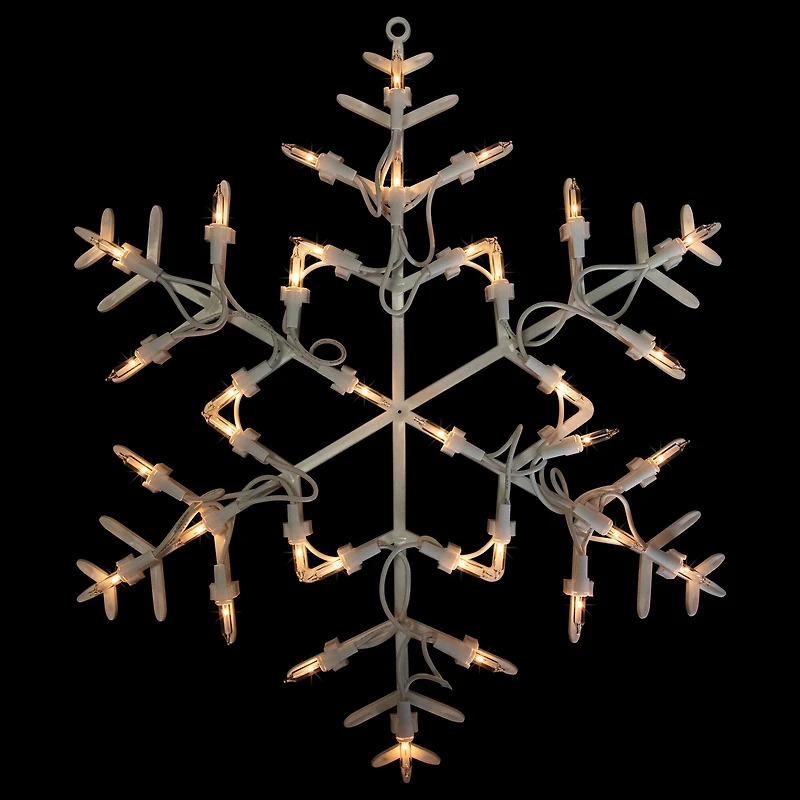 13.5" Lighted Snowflake Christmas Window Silhouette Decoration