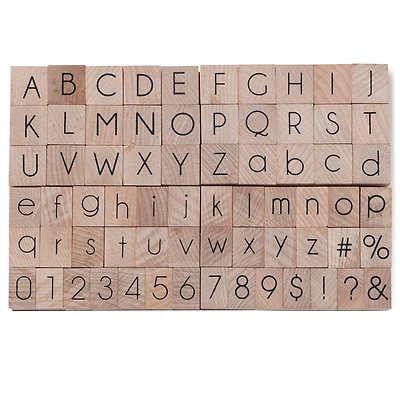 6 Pack: Modern Alphabet Wood Stamp Set by Recollections™