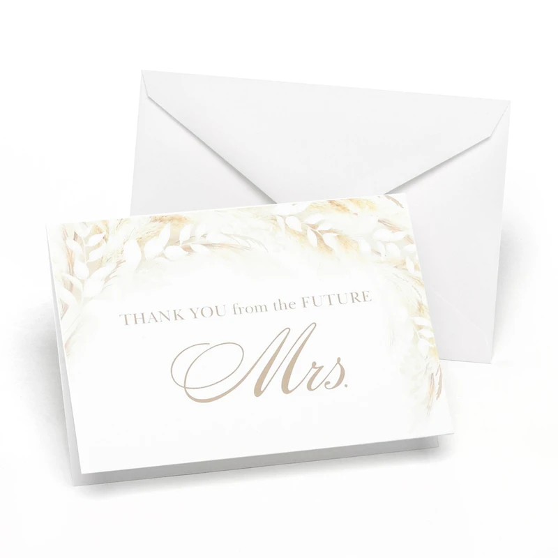 Hortense B. Hewitt Co. Dried Floral Bridal Shower Thank You Cards