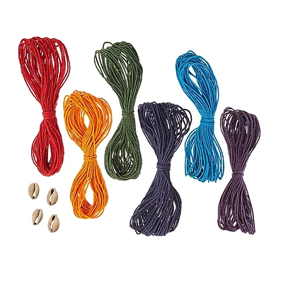 Darice® 20lb. Mixed Color Natural Hemp Cord Kit with Shell Beads