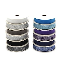 Gwen Studios 3/8" x 2yd. Sheer & Metallic Holiday Ribbon Pack, 24ct.