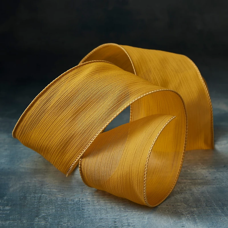 2.5" x 10yd. Taupe Sheer Crinkle Chiffon Wired Ribbon by Celebrate It® Classic