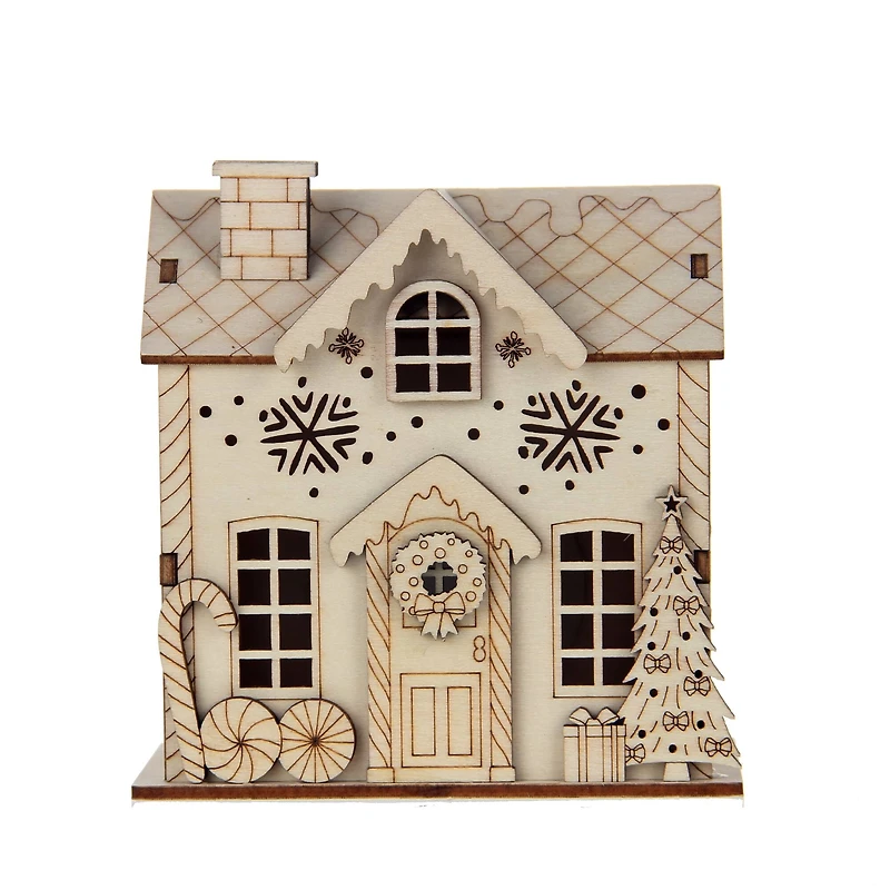 DIY LED Wood Village Candy Cane House by Make Market®