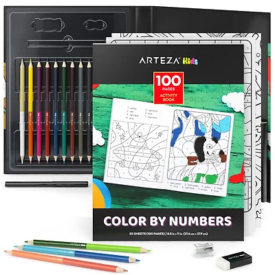 Arteza® Kids Activity Book, 50 pages, Color by Numbers