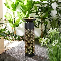 Glitzhome® 35.75" Metal LED Cutout Pattern Outdoor Fountain