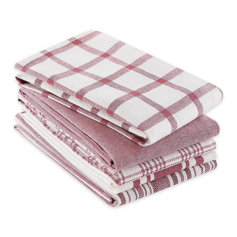 DII® Assorted Wine Woven Dishtowel (Set of 5)