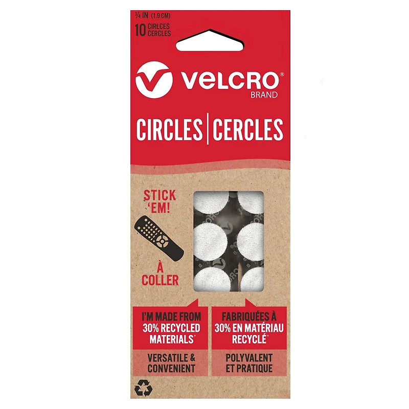 VELCRO® Brand White Stick 'Em Circles