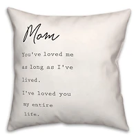 Mom I've Loved You My Entire Life Throw Pillow