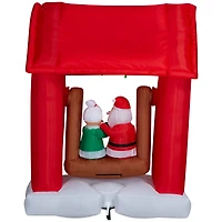 7ft. Animated Airblown® Inflatable Christmas Mr. & Mrs. Claus on Swing