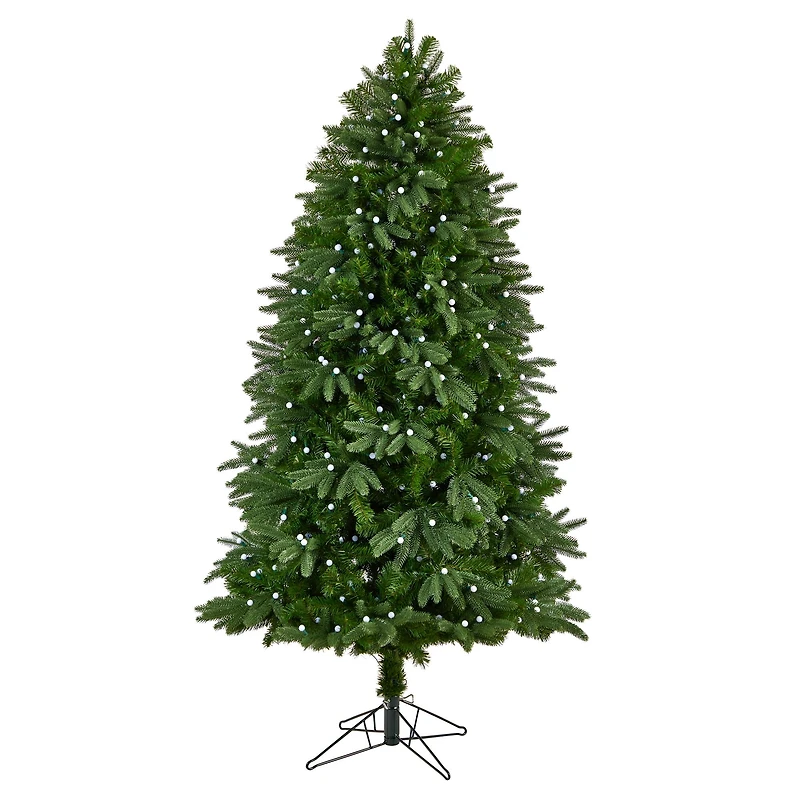 6.5ft. Pre-Lit Fraser Fir Artificial Christmas Tree, White LED Lights