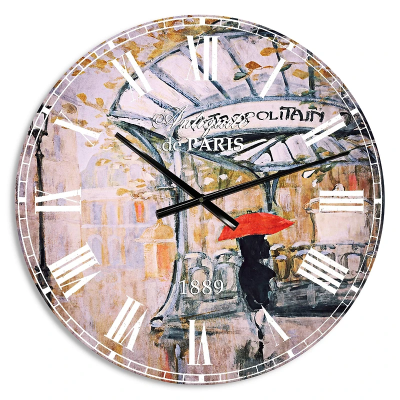 Designart 'Love In Paris Iv French Country Wall Clock