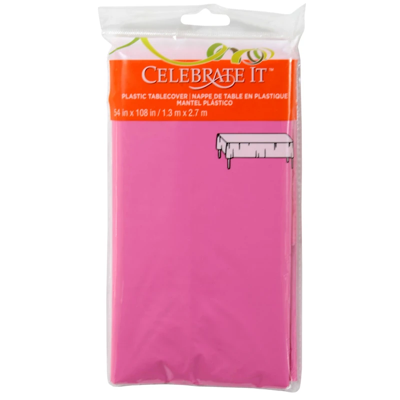 12 Pack: 108" Pink Plastic Table Cover by Celebrate It™