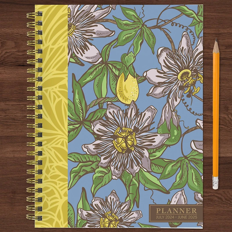 TF Publishing 2024 - 2025 Coastal Flowers Medium Spiral Planner