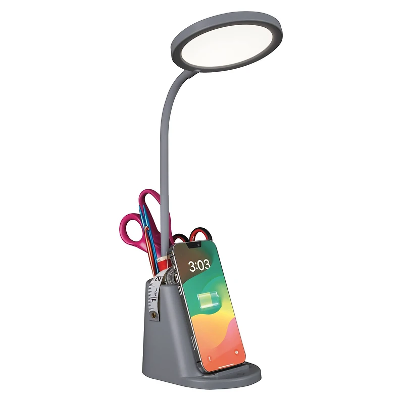 OttLite Organizer LED Lamp with Wireless Charging