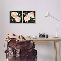 Stupell Industries Country Rose Garden Pink Green Nature Flower PaintingCanvas Wall Art