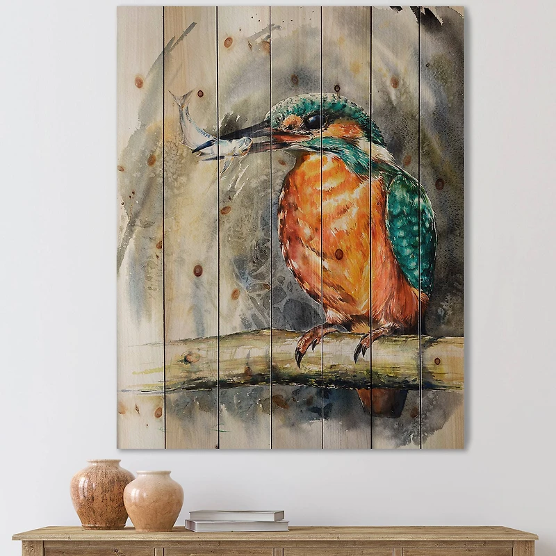 Designart - Common Kingfisher Eating A Small Fish