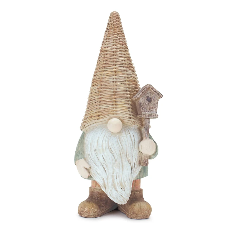 9" Wicker Gnome Figurine Set