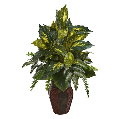 2.5ft. Mixed Philodendron & Fern in Decorative Planter