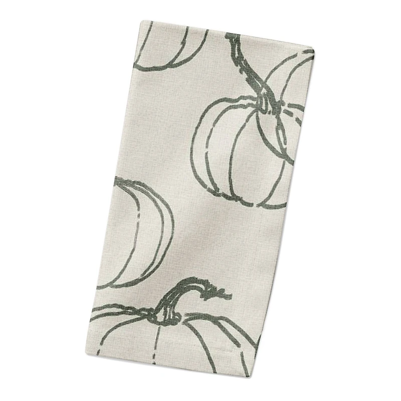 Gray Multi Pumpkin Pattern Cotton Twill Napkin